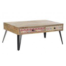 Mesa centro mango metal marrón